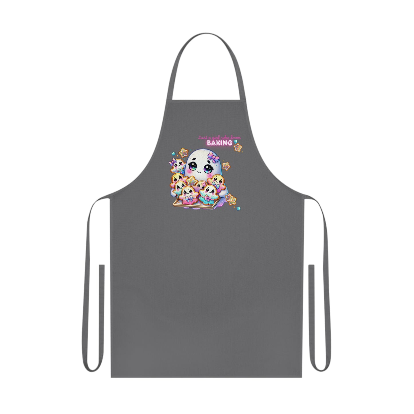 Cotton Apron - Cute Ghost Baking Cookies Just a Girl Design