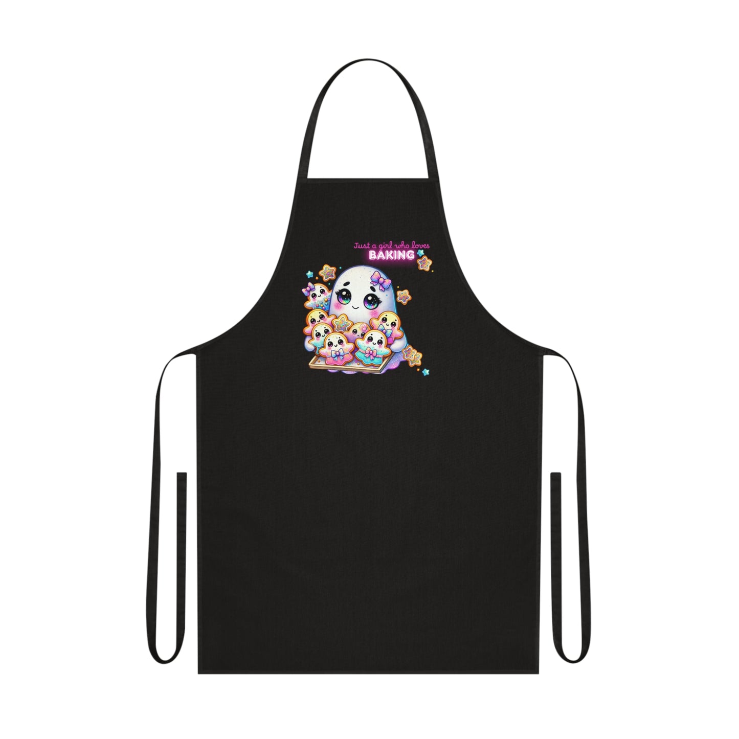 Cotton Apron - Cute Ghost Baking Cookies Just a Girl Design