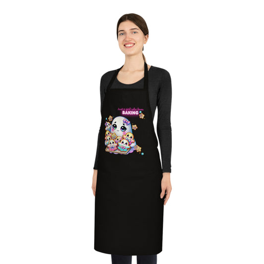 Cotton Apron - Cute Ghost Baking Cookies Just a Girl Design